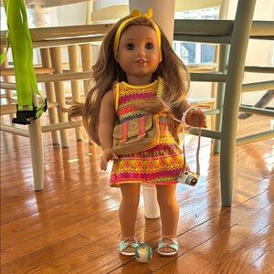 American Girl Yellow and Pink Doll with Accessories